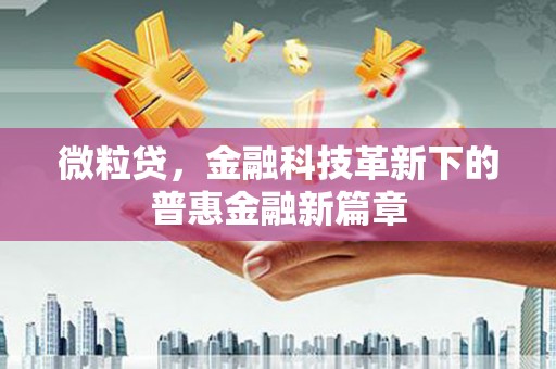 德宏微粒贷，金融科技革新下的普惠金融新篇章