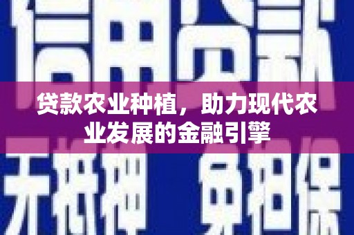 德宏贷款农业种植，助力现代农业发展的金融引擎