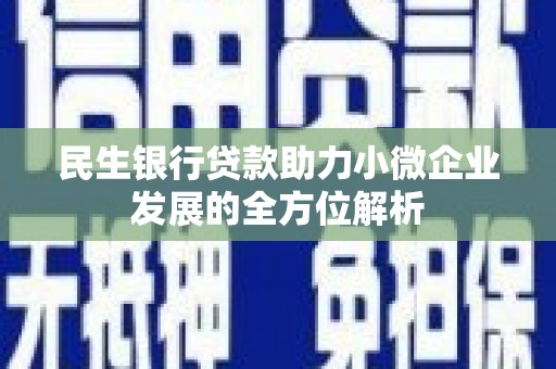 德宏民生银行贷款助力小微企业发展的全方位解析