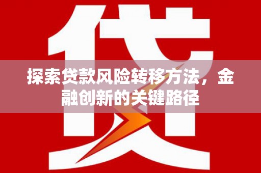 德宏探索贷款风险转移方法，金融创新的关键路径