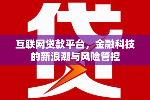 德宏互联网贷款平台，金融科技的新浪潮与风险管控