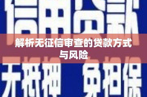 德宏解析无征信审查的贷款方式与风险